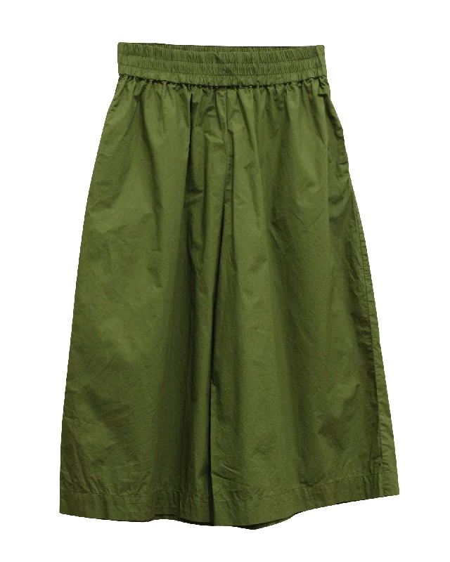 Stretch Design Baum Und Pferdgarten Neama Gathered Culottes in Green Organic Cotton