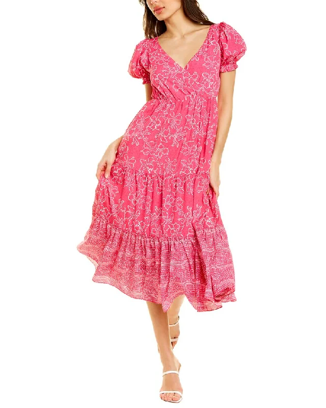 Comfortable And Versatile CELINA MOON SHORT SLEEVE MIDI DRESS