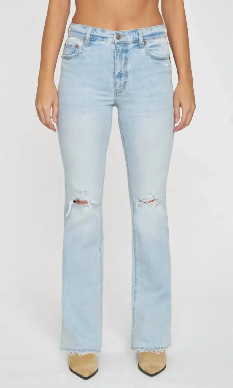 Casual And Casual Covergirl Mid Rise Boot Cut Jean In Gifted Distressed