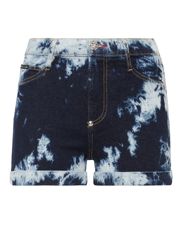 Luxury Temperament Denim High waist Hot pants Bleached