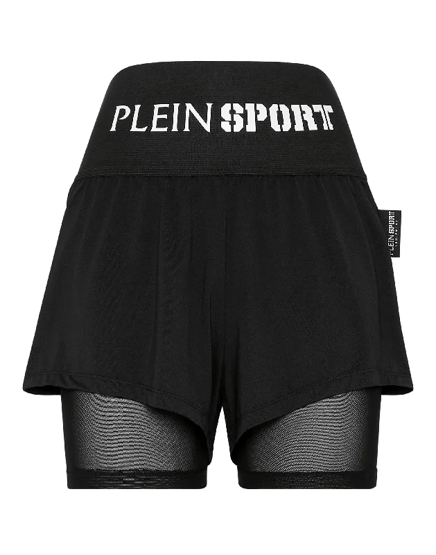 Simple Solid Color Double-layered Jogging Shorts Plein Sport