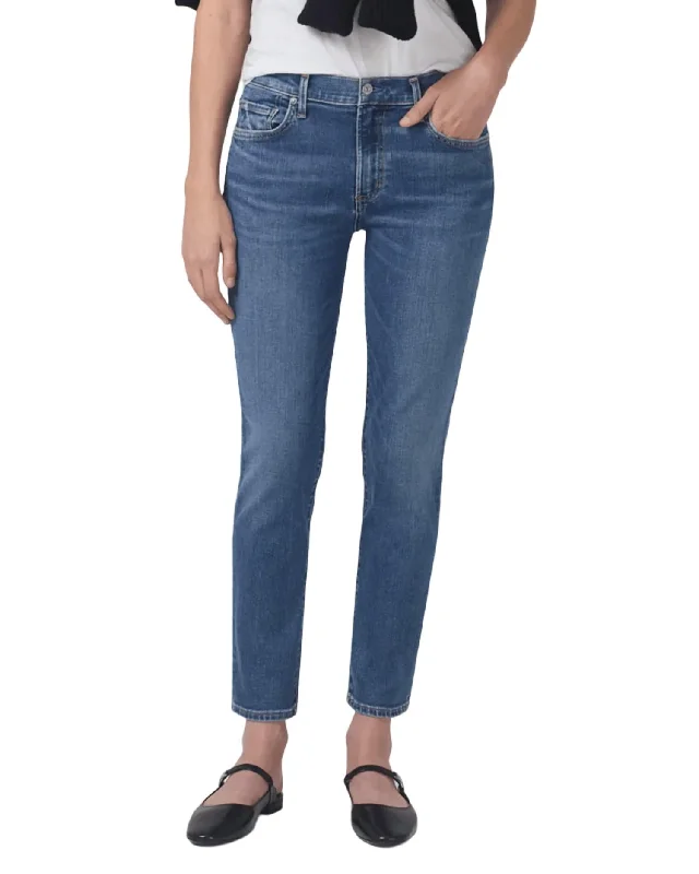 Cool Breeze At Night Ella Mid Slim Crop Jean In Sundial