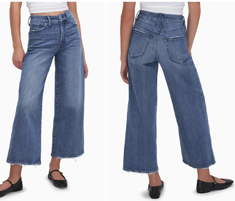 Elegant And Noble Good Waist Palazzo Crop In Indigo338