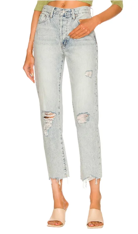 Hysteria Ankle Pants In Blue Denim