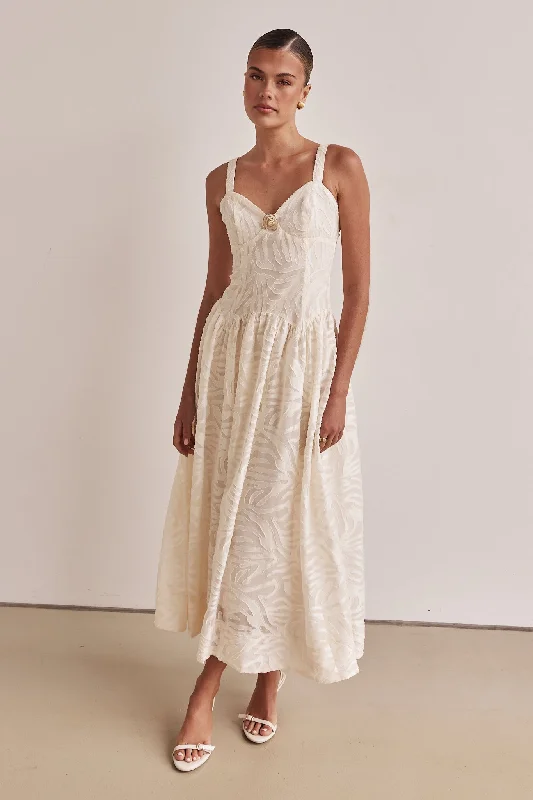 Noble Temperament Jensen Maxi Dress (Cream)
