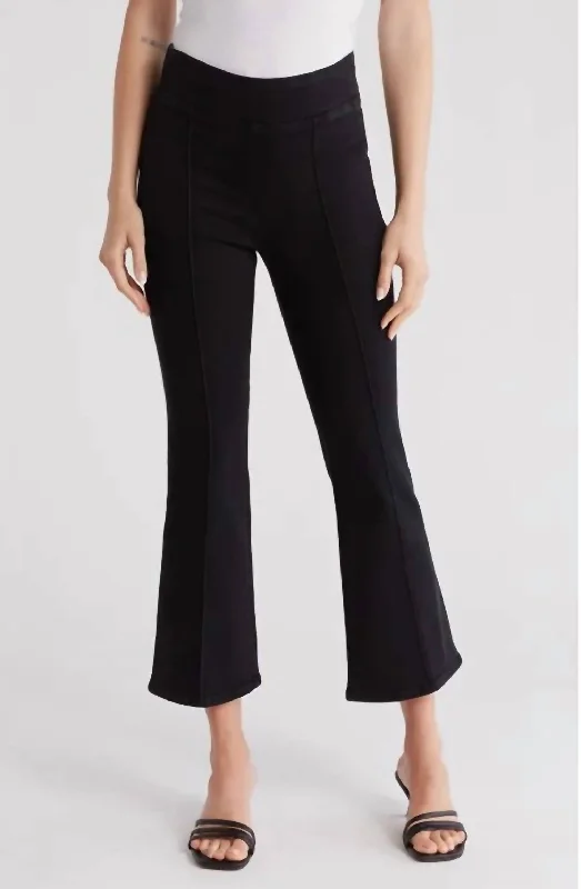 Playful Style Jetset Crop Mini Pintuck Jeans In Sheen Noir