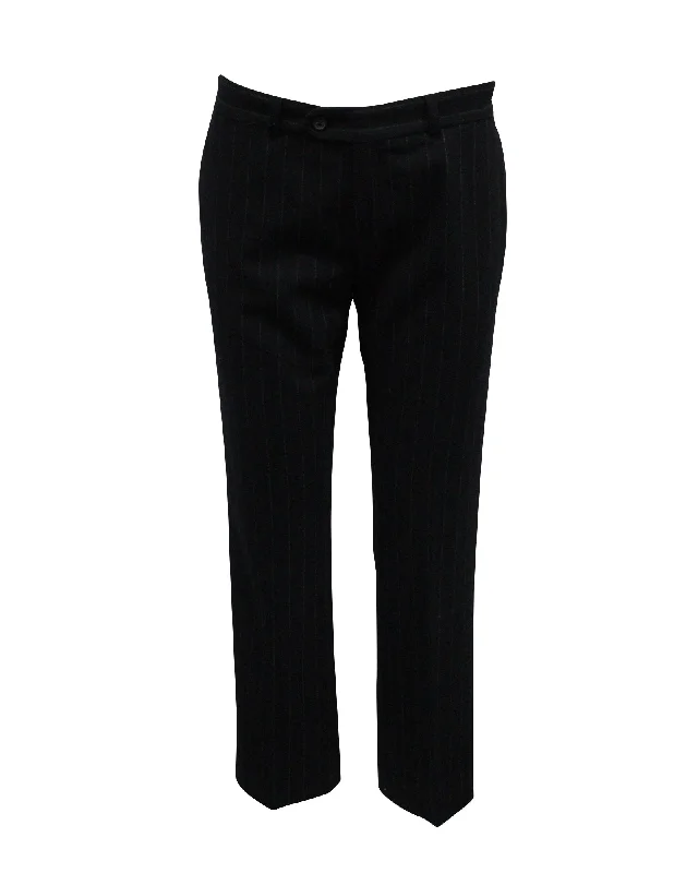 Light And Breathable Joseph Pinstriped Pants in Navy Blue Wool