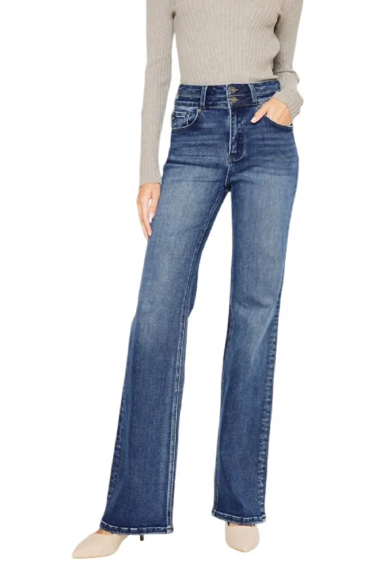 Loose Fit Karlee Bootcut Jeans In Dark Denim