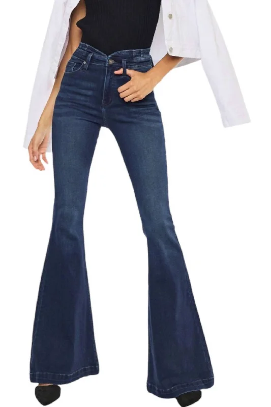 Fashion Elements Lari Denim Flare Jeans In Dark