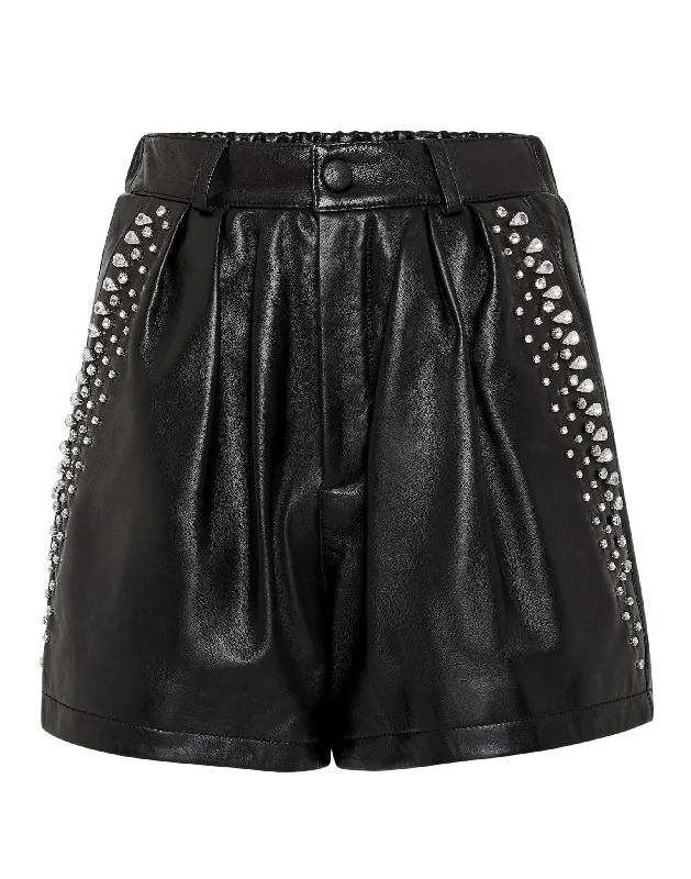 Spiritual Vitality Leather Shorts Crystal