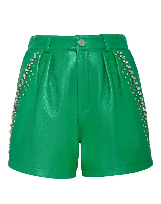 Double-sided Wear Leather Shorts Crystal