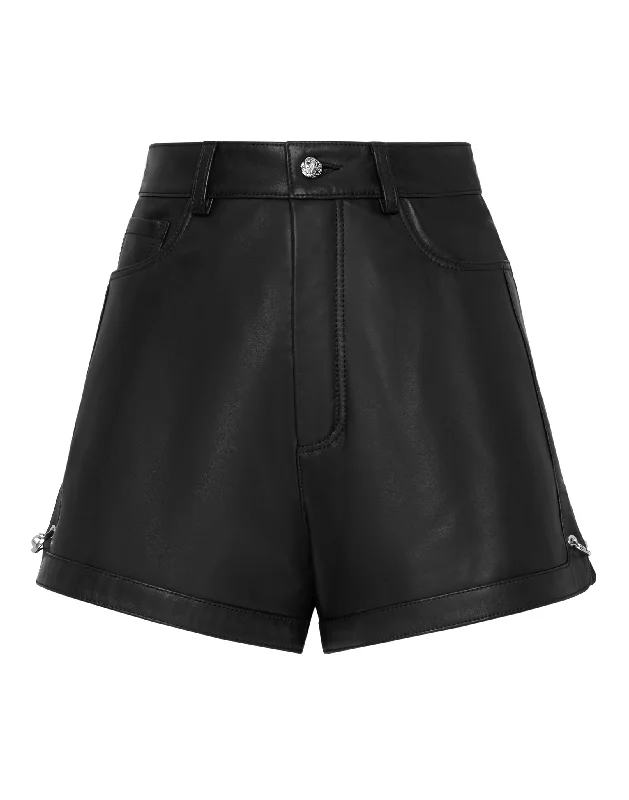 End Of The Year Leather Shorts Pants Pins