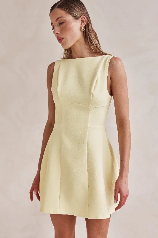 Comfortable And Casual Lia Mini Dress (Yellow)
