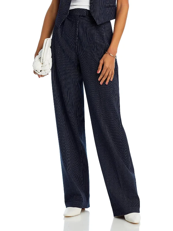 Marianne Womens Ponte Pleated Wide Leg Pants