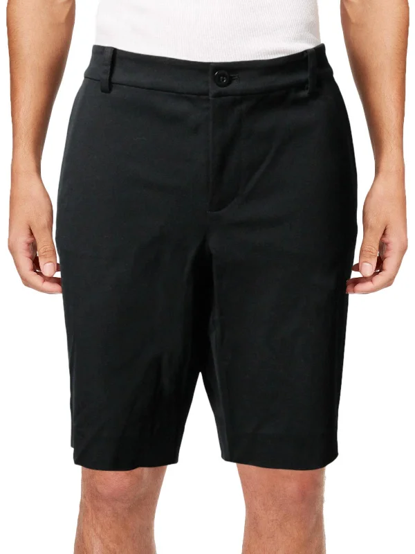 Petites Womens Twill Faux Pocket Shorts