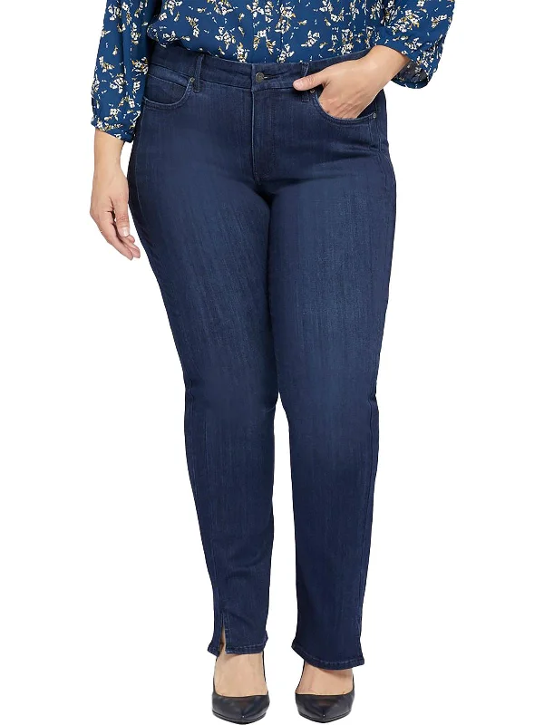 Noble Temperament Plus Marilyn Womens Lift Tuck Technology Stretch Straight Leg Jeans