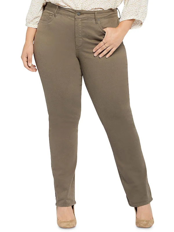 Spiritual Vitality Plus Marilyn Womens Mid-Rise Everyday Straight Leg Jeans