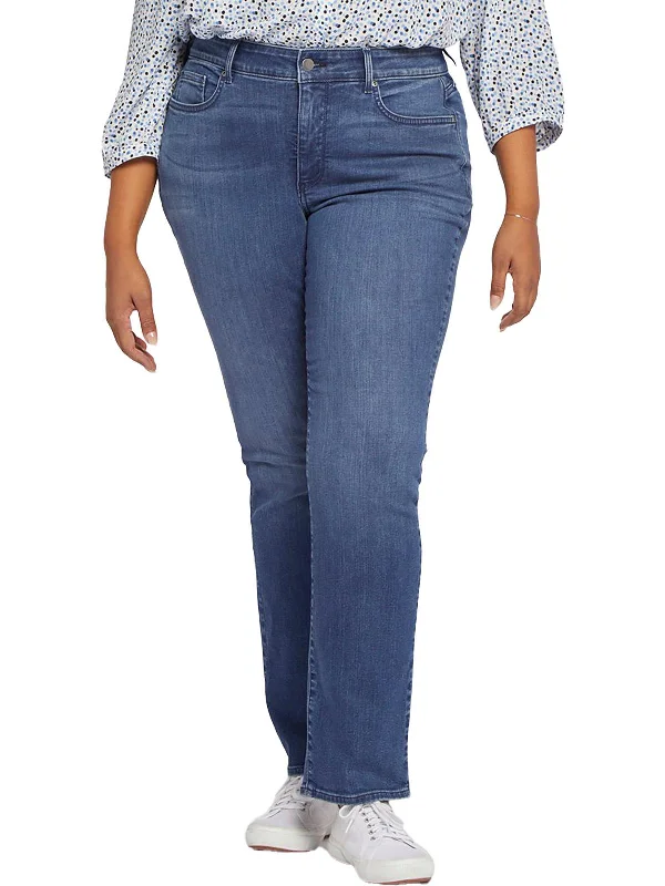 Advanced Customization Plus Marilyn Womens Tencel Denim Straight Leg Jeans