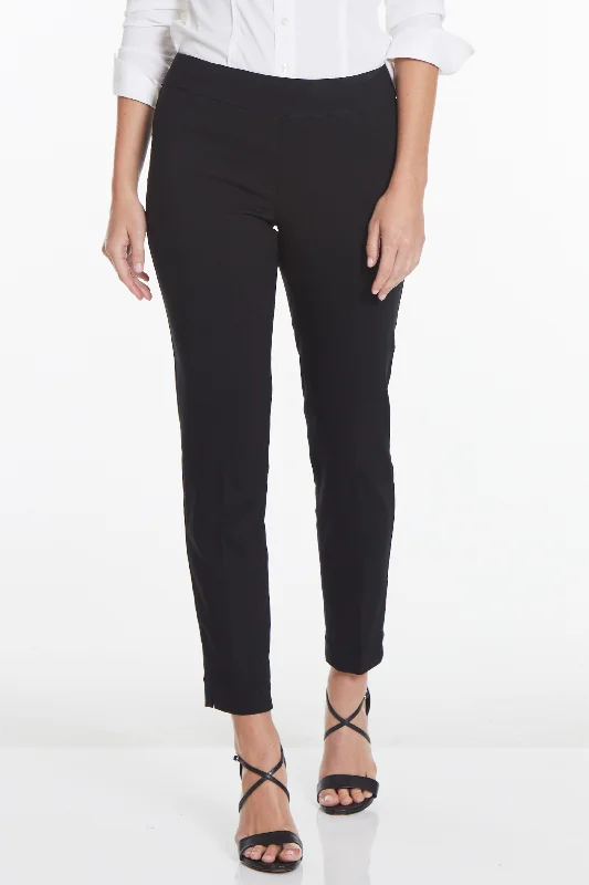 Fresh And Simple Plus Size Black Ankle Pants with Back Pockets