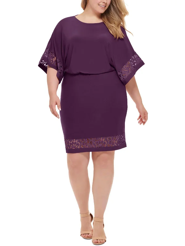 Double-sided Wear Plus   Womens Blouson Midi Wear to Work Dress