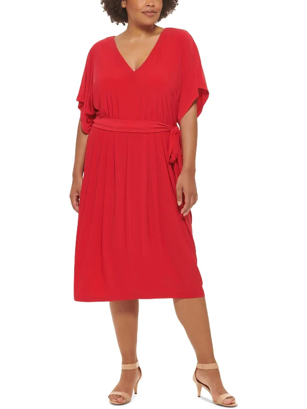 Personalized Clothing Plus Womens Cocktail Midi Fit & Flare Dress