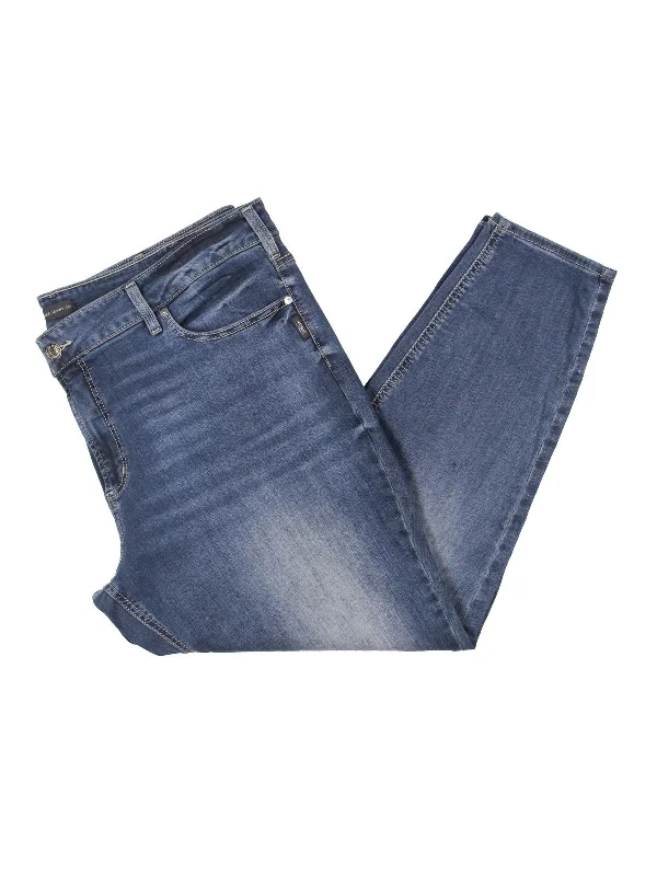 Customized Version Plus Womens High Rise Faded Skinny Jeans
