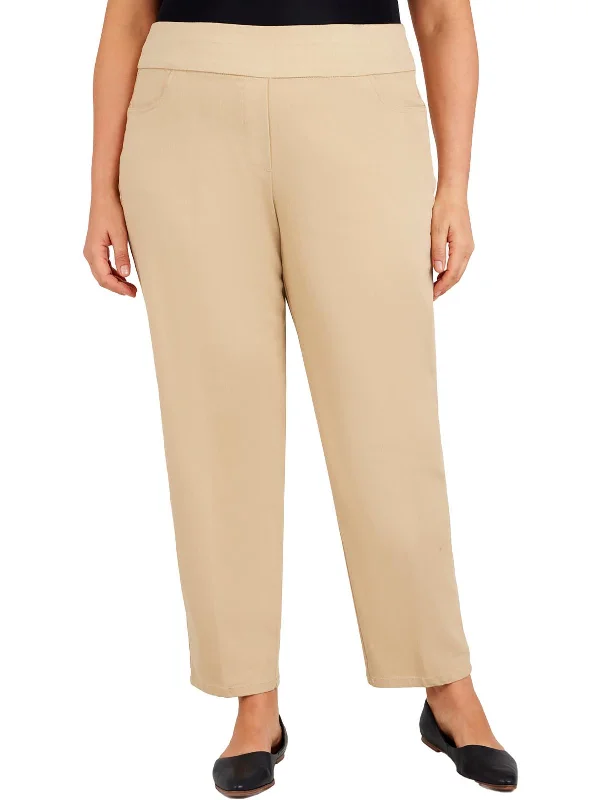 Relaxed And Casual Plus Womens High Rise Stretch Straight Leg Jeans
