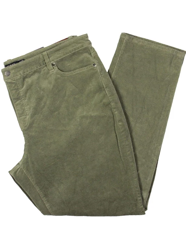 Modern City Plus Womens Mid Rise Corduroy Straight Leg Jeans