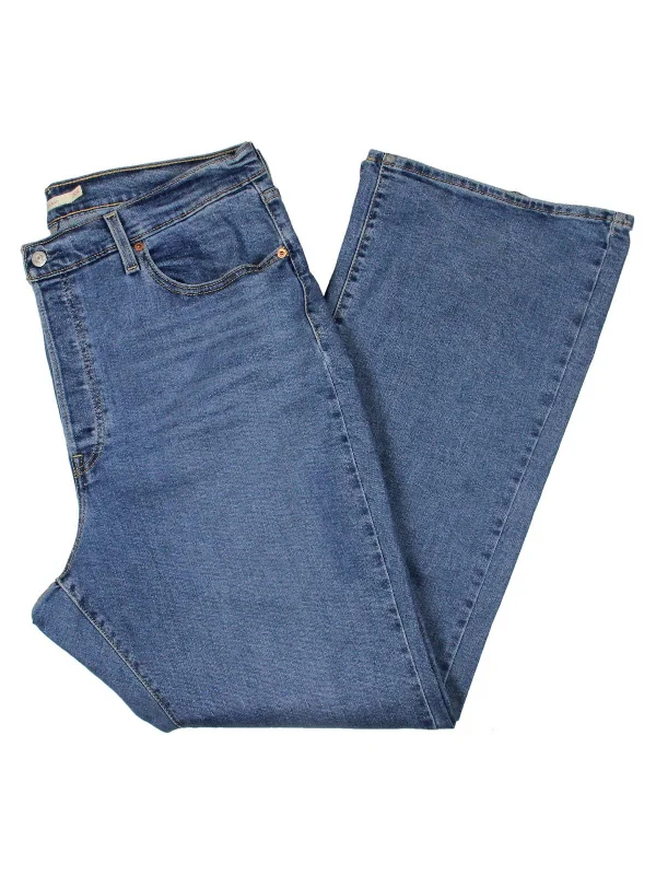 Fresh And Natural Plus Womens Ribcage Rise Faded High-Waist Jeans