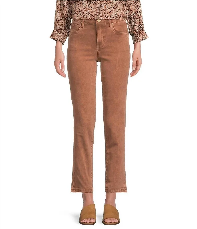 Spiritual Vitality Reese High Rise Ankle Straight Leg Jean In Coffee