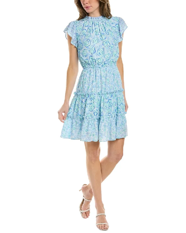 Designer Style Sail to Sable Ruffle Neck Dress