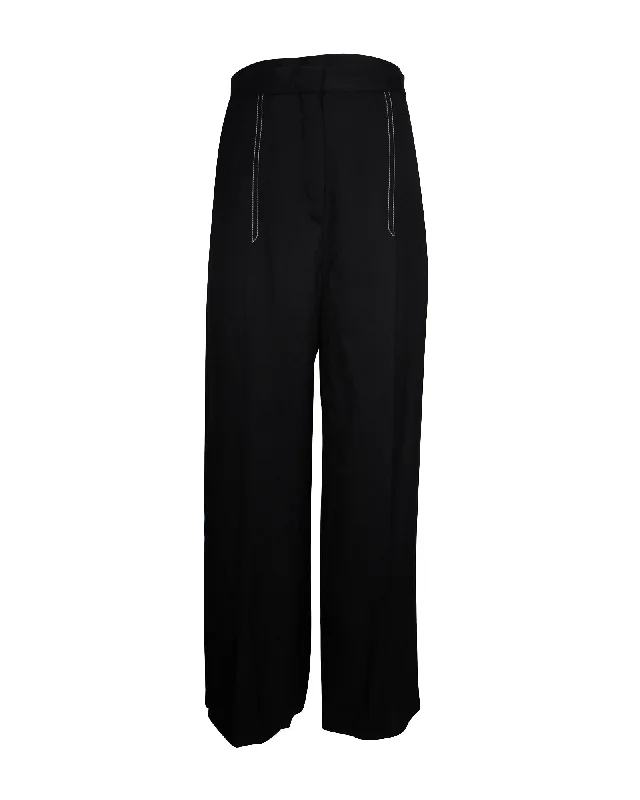 Sports Design Sandro Straight-Leg Pants in Black Viscose