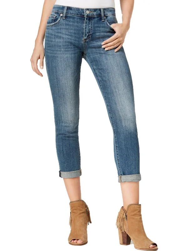 Playful Style Sienna Womens Distressed Mid-Rise Skinny Jeans