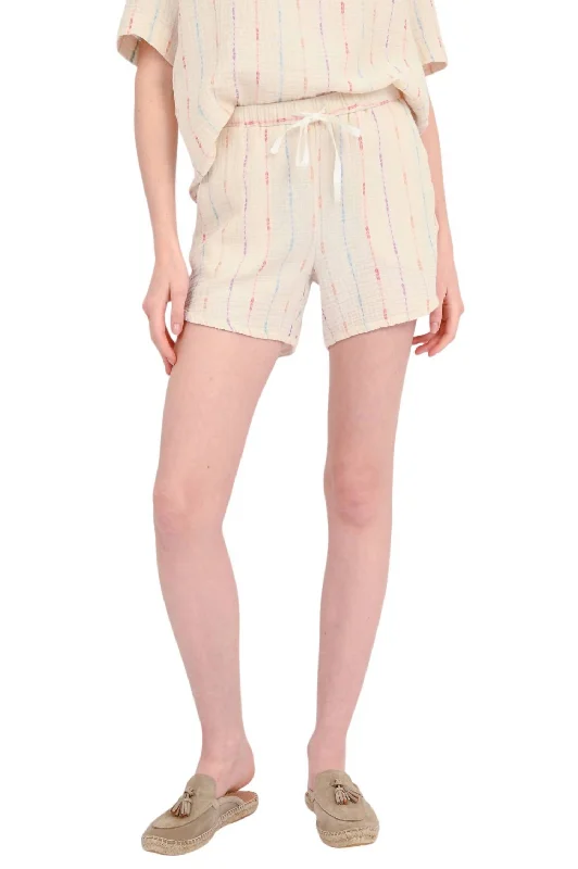 Luxury Temperament Soko Short In Multicolor/ Cream