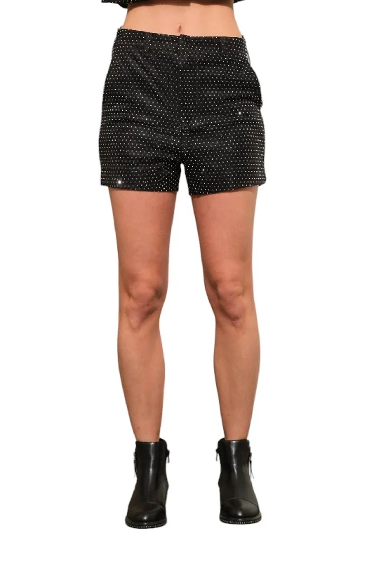 High-end Design Tell All Studded Trouser Short In Black