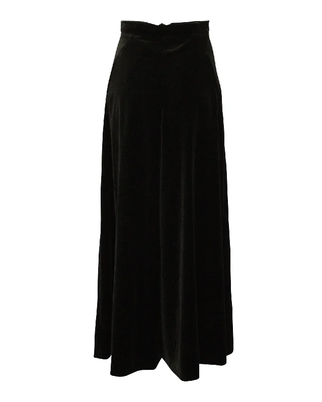 New Autumn And Winter Styles Temperley London Velvet Wide Leg Trousers in Black Polyester