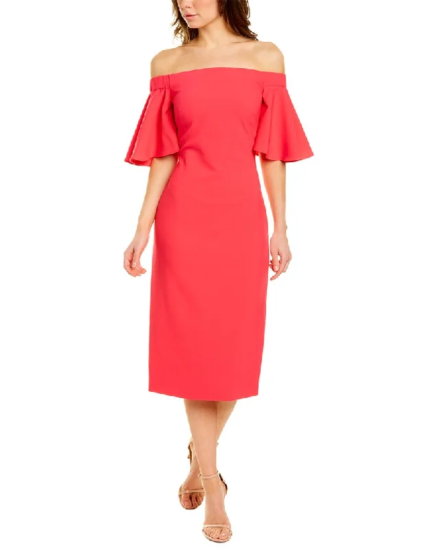 Elegant Style Theia Off-The-Shoulder Midi Dress