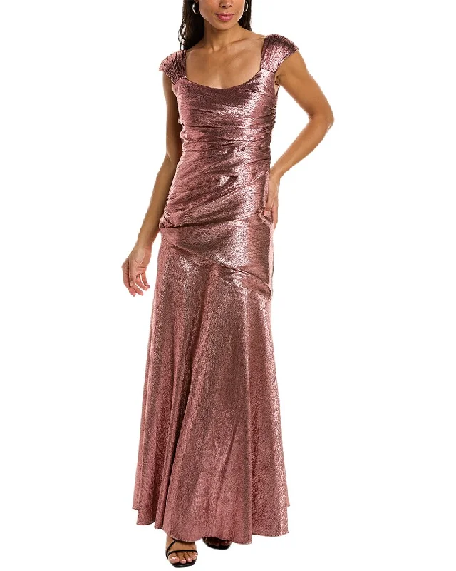 Free And Casual Theia Santana Silk-Blend Gown