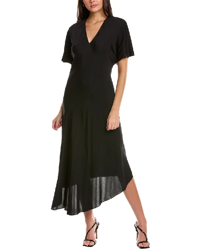 British Fashion Theory Modern Silk Midi Dress