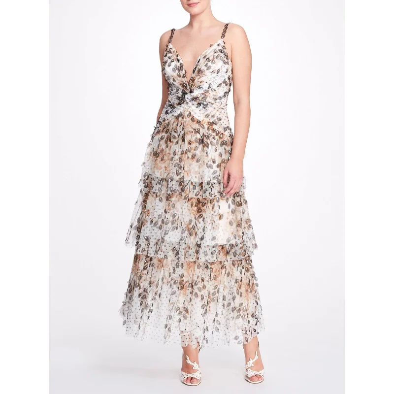 High-quality Fabrics Tiered Printed Dress