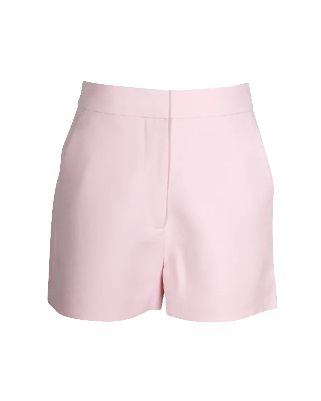 Sports Cool Valentino Tailored Shorts in Pink Wool