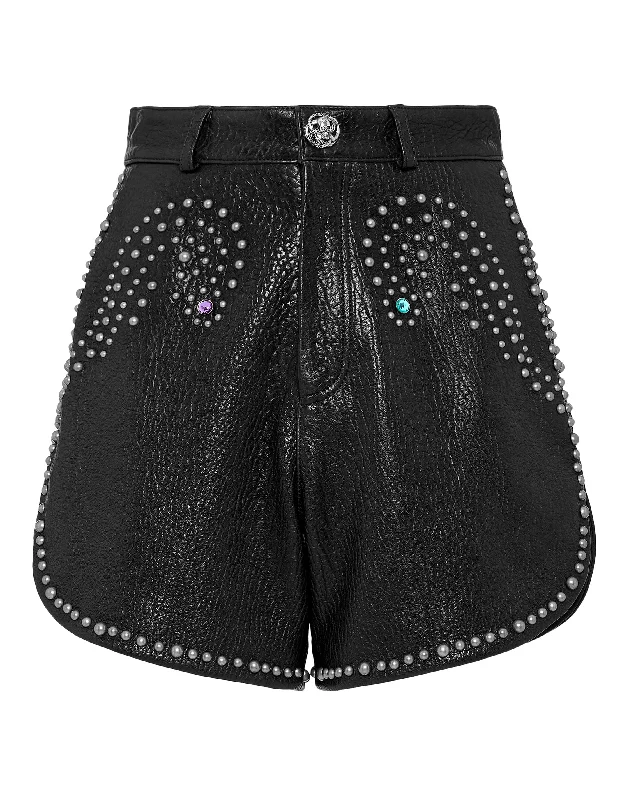 High-quality Fabrics Vintage Leather Hot Pants
