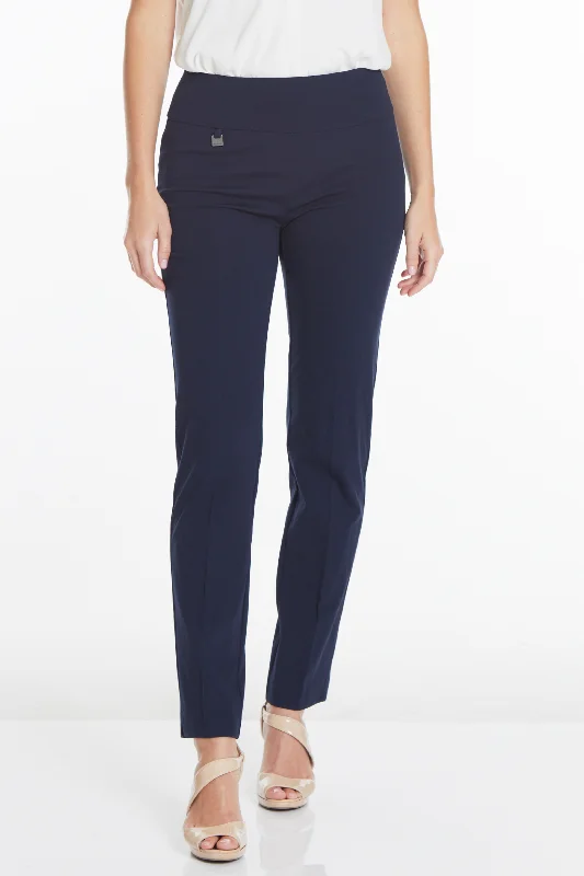Casual And Versatile Elastic Waist Ankle Pants - Midnight