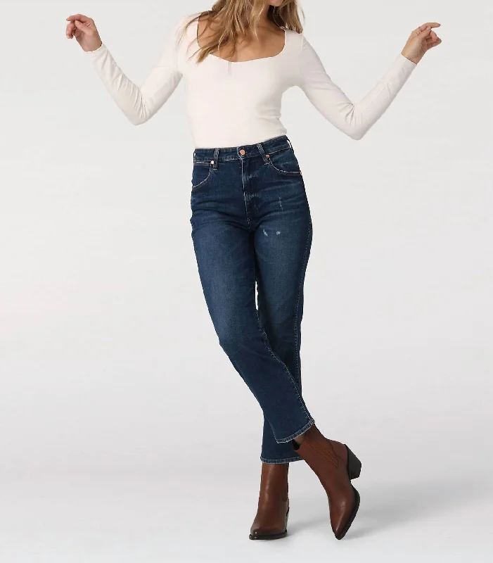 Thin Design Wild West High Rise Straight Jeans In Wild Ride