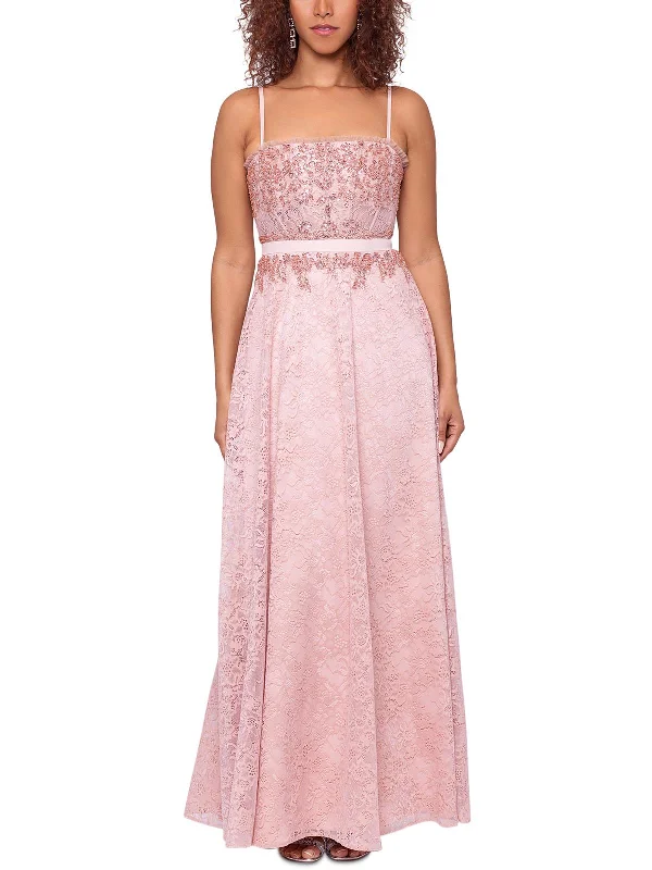 High-end Design Womens Beaded Maxi Evening Dress