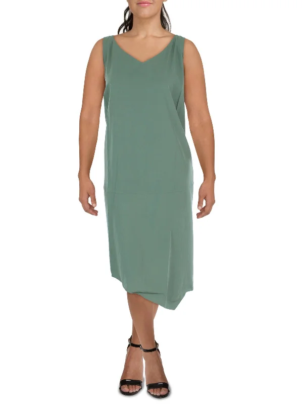 Girl Style Womens Boat Neck Sleeveless Wear to Work Dress