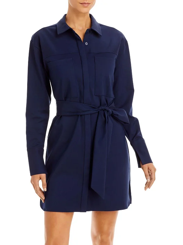 Luxury Temperament Womens Collared Mini Shirtdress
