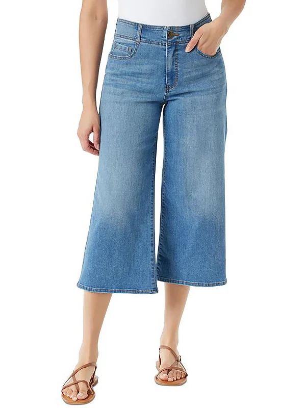 Bright Colors Womens Denim Slimming Cropped Jeans