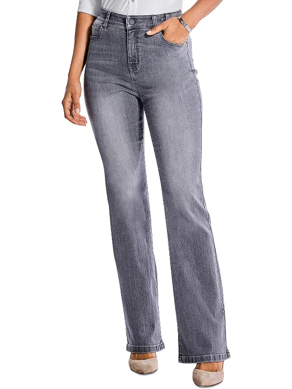 Womens High Rise Knit Bootcut Jeans