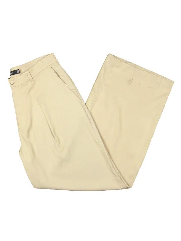 Wearable At Home Or Out Womens High Rise Pleated Wide Leg Pants